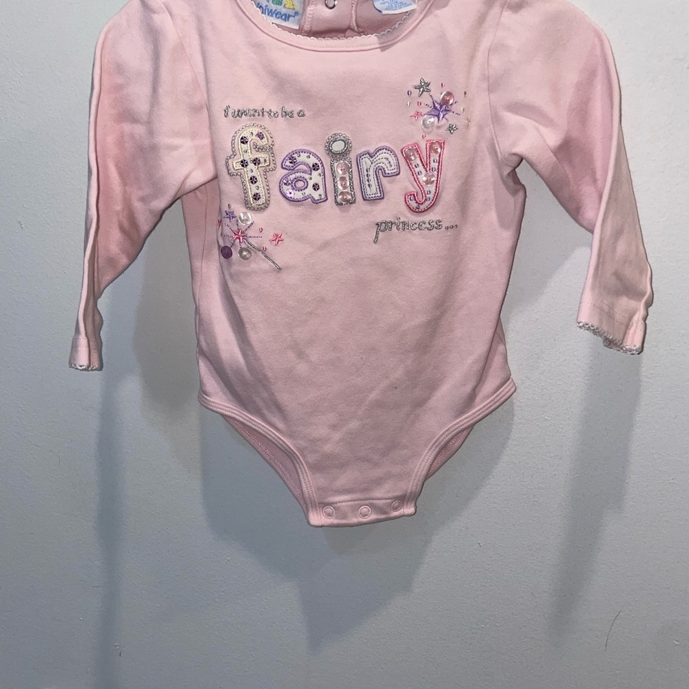 5/$15 Vintage Miniwear Pink Baby Onesie